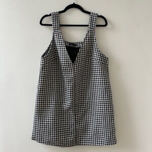 SHEIN | Black and White Checkered Overall Dress